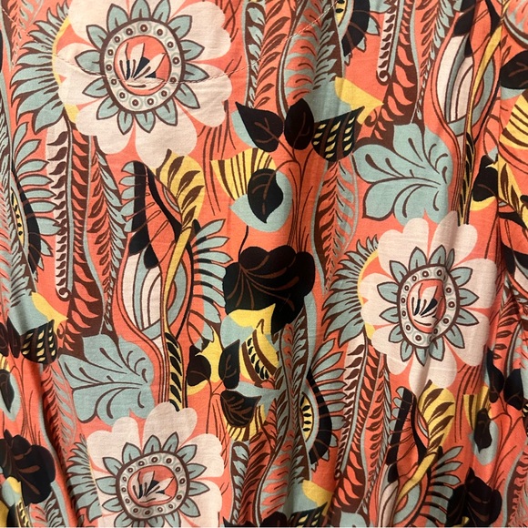 Anthropologie Somerset Floral Print Dress with Short Sleeves a line 1x - Picture 6 of 7